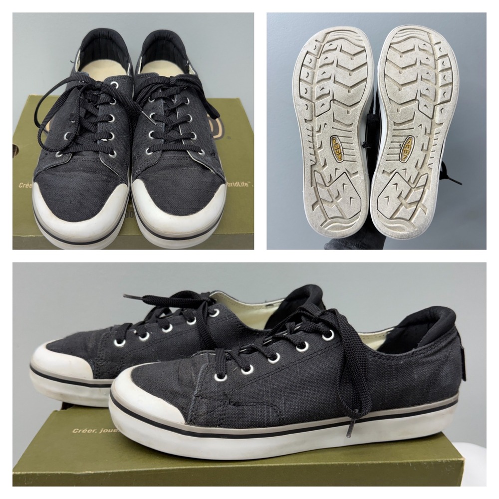 Keen Elsa III Womens Black Canvas Low Top Sneakers 1020468 Size 9